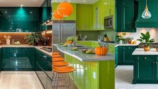 تغییر دکوراسیون آشپزخانه با پوشش وینیل طرح چوب و سبز