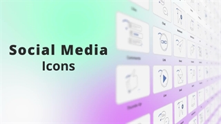 دانلود پروژه پریمیر آیکون خطی شبکه های اجتماعی Social Media Icons Pack