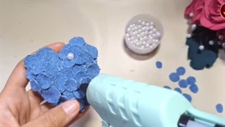 کاردستی آویز قلبی با پارچه جین