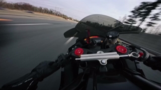 Riding free on a motorcycle