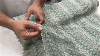پارچه بهاره و تابستانه میسونی طرح  ریز رنگ سبز نعنایی (مینت)