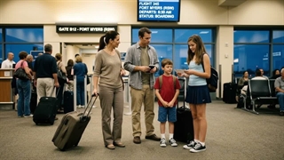 Family Airport Departure to Florida